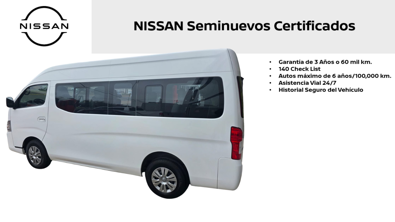2020 Nissan URVAN 4 PTS AMPLIA TM5 AAC DESEM TRAS 15 PAS