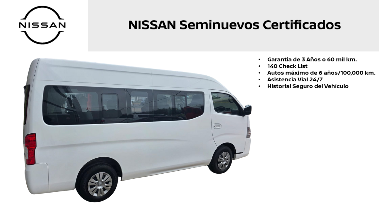 2020 Nissan URVAN 4 PTS AMPLIA TM5 AAC DESEM TRAS 15 PAS